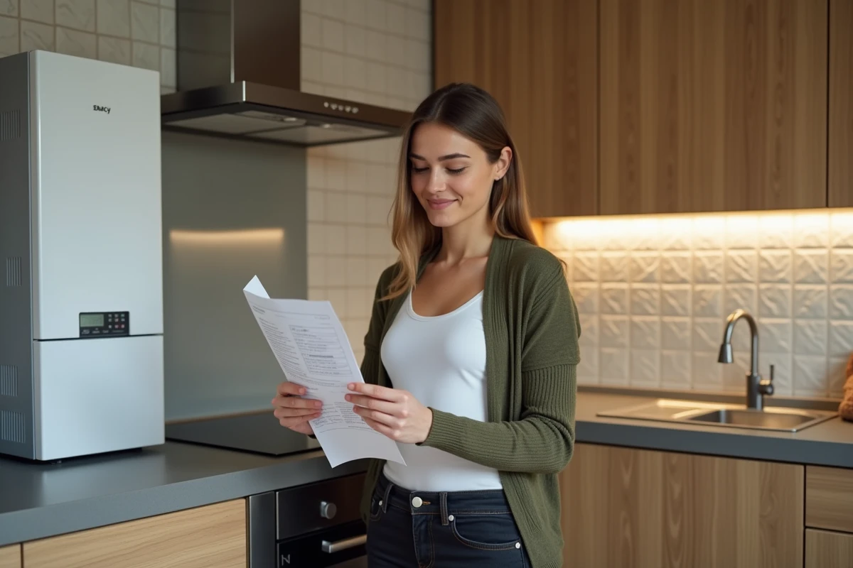 Femme regardant sa facture d