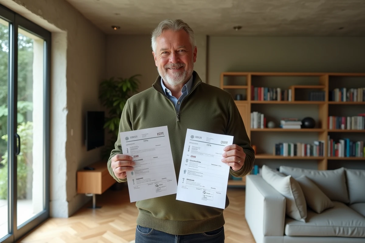 Propriétaire comparant deux diagnostics de performance énergétique avant et après travaux pour estimer l'impact de l'audit thermique sur la valeur de revente de son bien